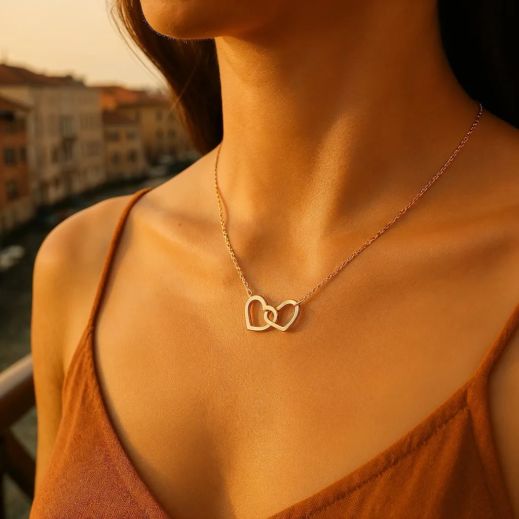 "VENICE" INTERLOCKED HEARTS NECKLACE