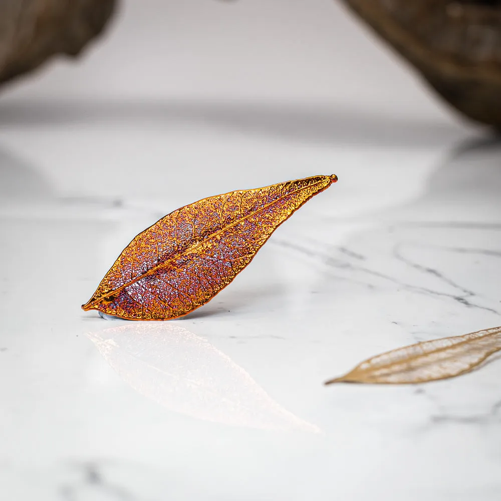 Red Gum Eucalyptus Leaf - Copper Brooch