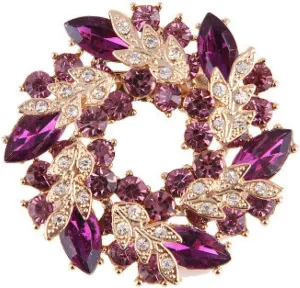 Rhinestone Bauhinia Brooch Crystal Flower Collar Pin Sparkling Rhinestone Women's Badge Lapel Pin Simulated Crystal Bauhinia Flower Wreath Brooch Clothing Collar Dress Scarf Decoration