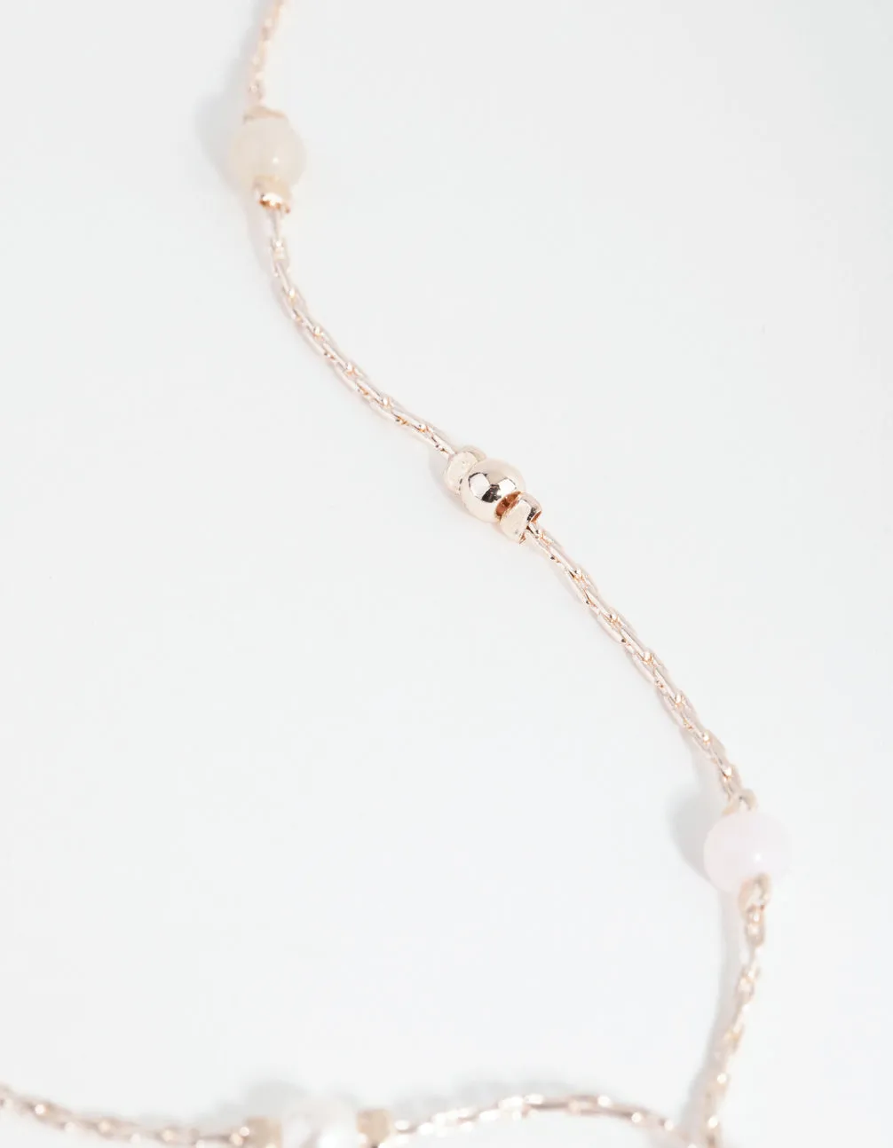 Rose Gold Bead & Flower Toggle Necklace