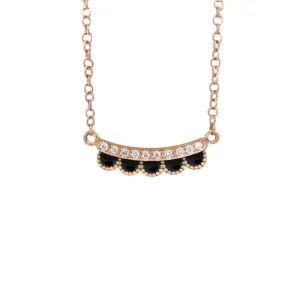 Rose-Gold Enamel Scallop Necklace