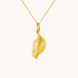 Rose Leaf Gold Pendant with Chain W.