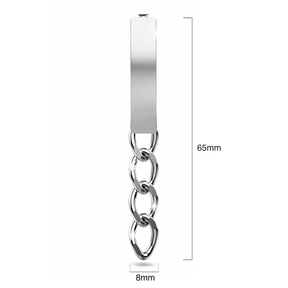 Royal Chain Stud Earrings in White Gold