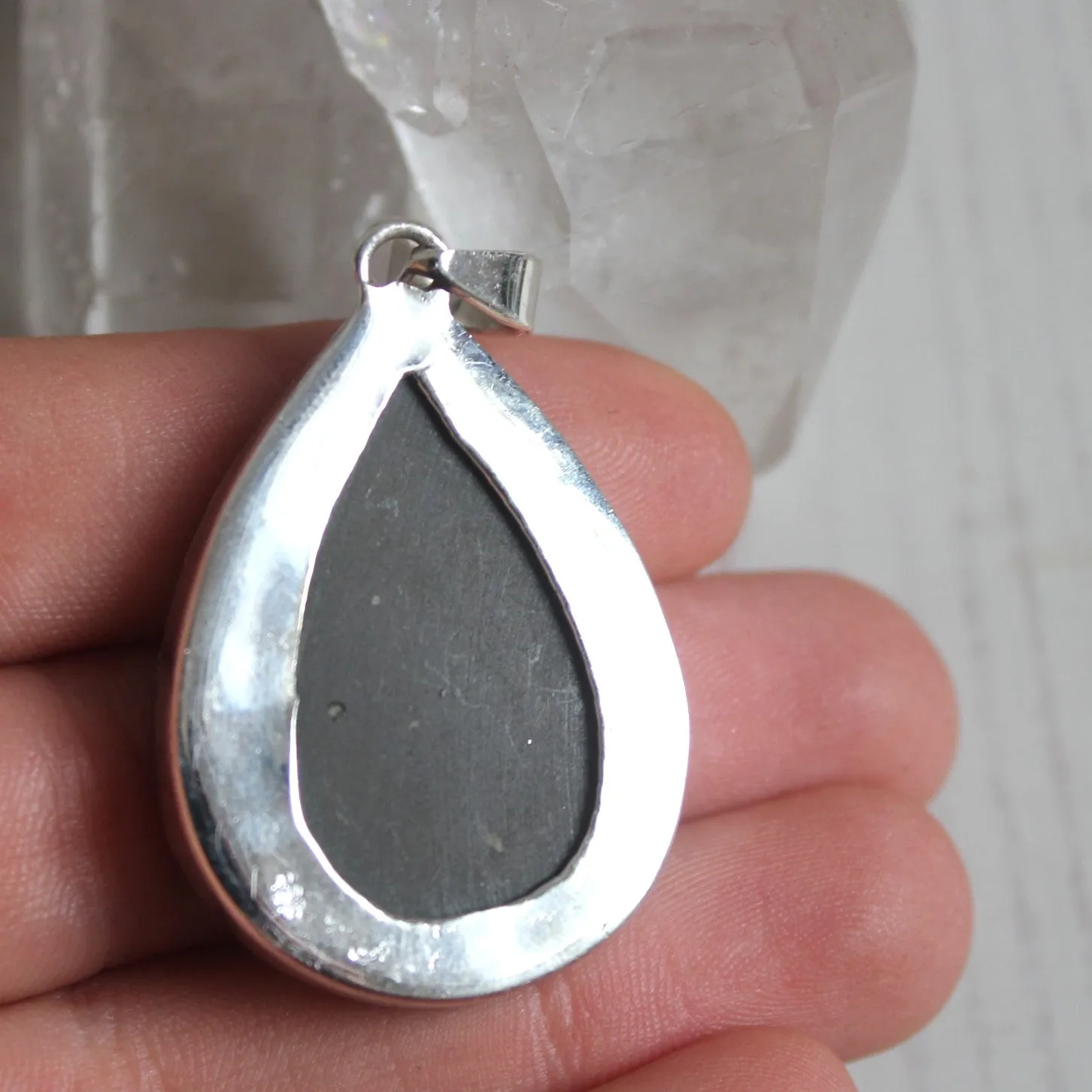 Russian Rainbow Pyrite   925 Sterling Silver Drop Pendant