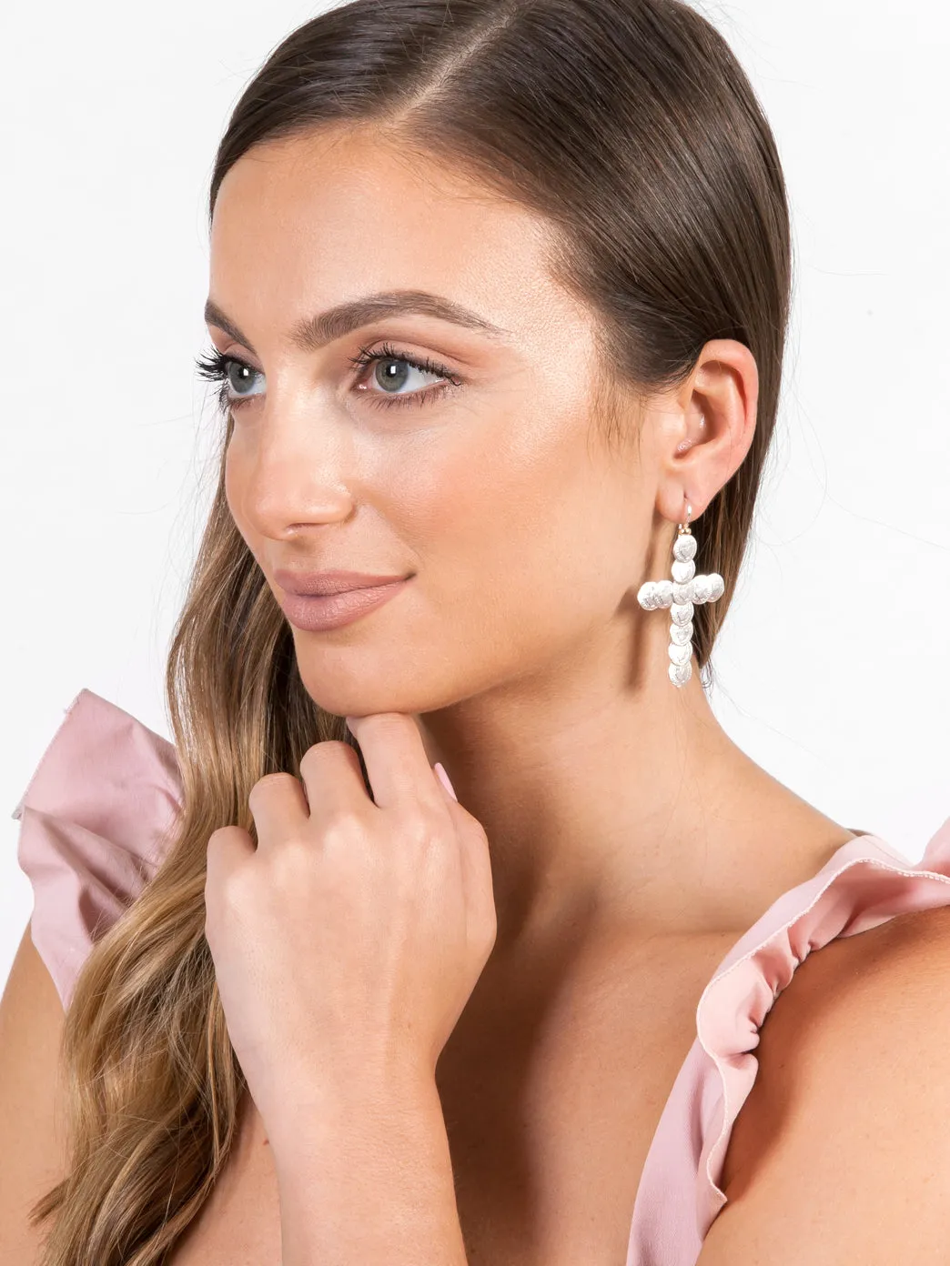 Saint Liberus Cross Earrings