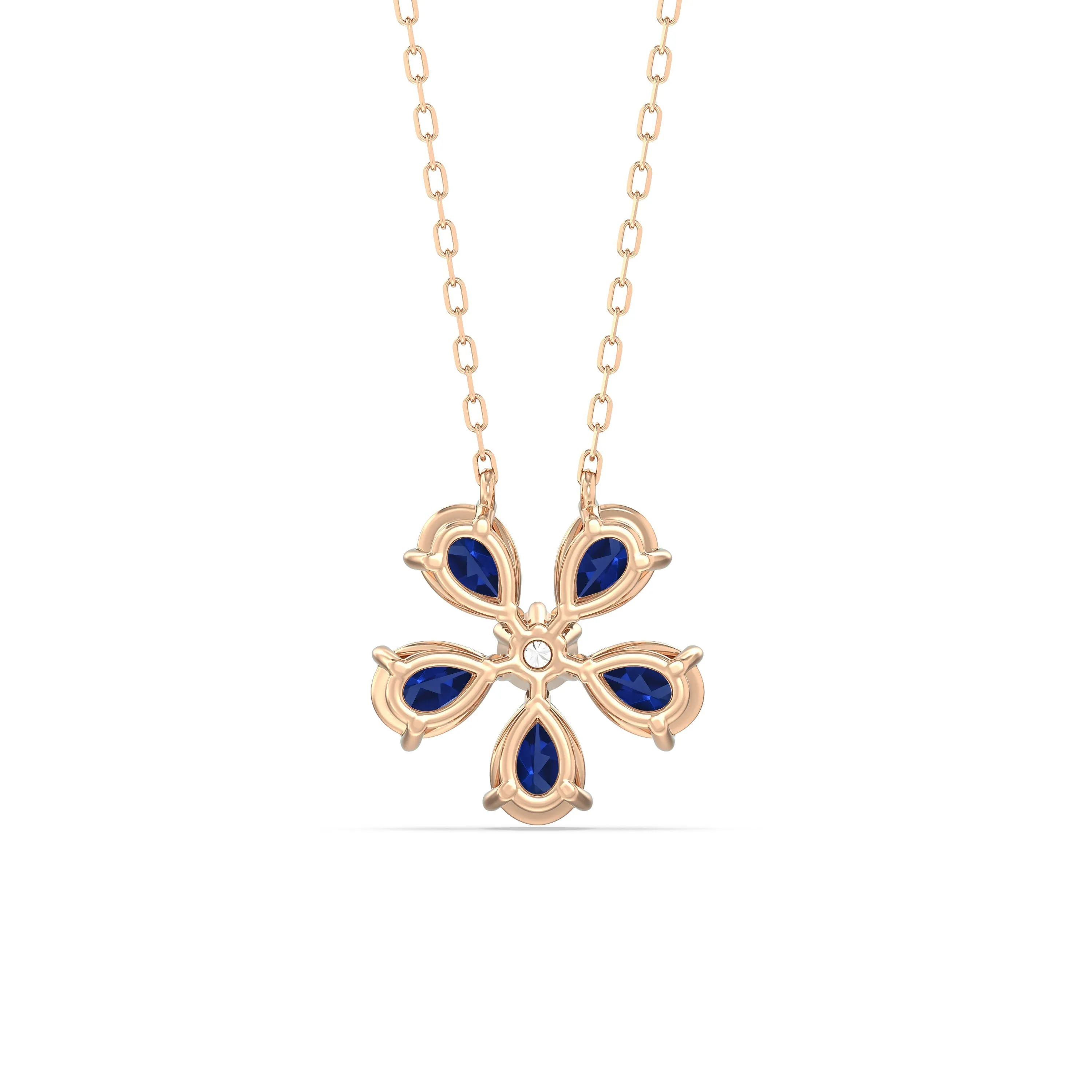 Sapphire and Diamond Daisy Necklace