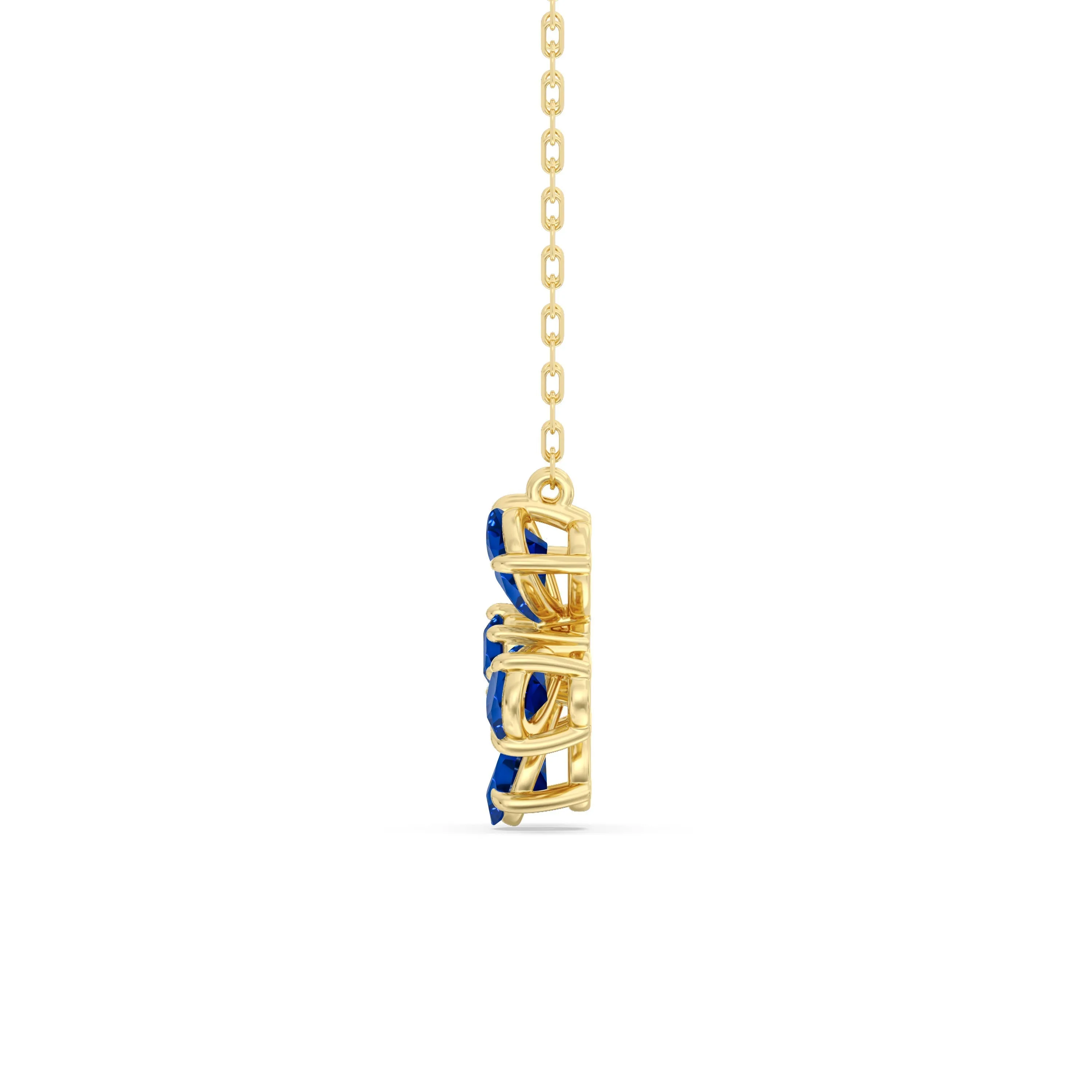 Sapphire and Diamond Daisy Necklace