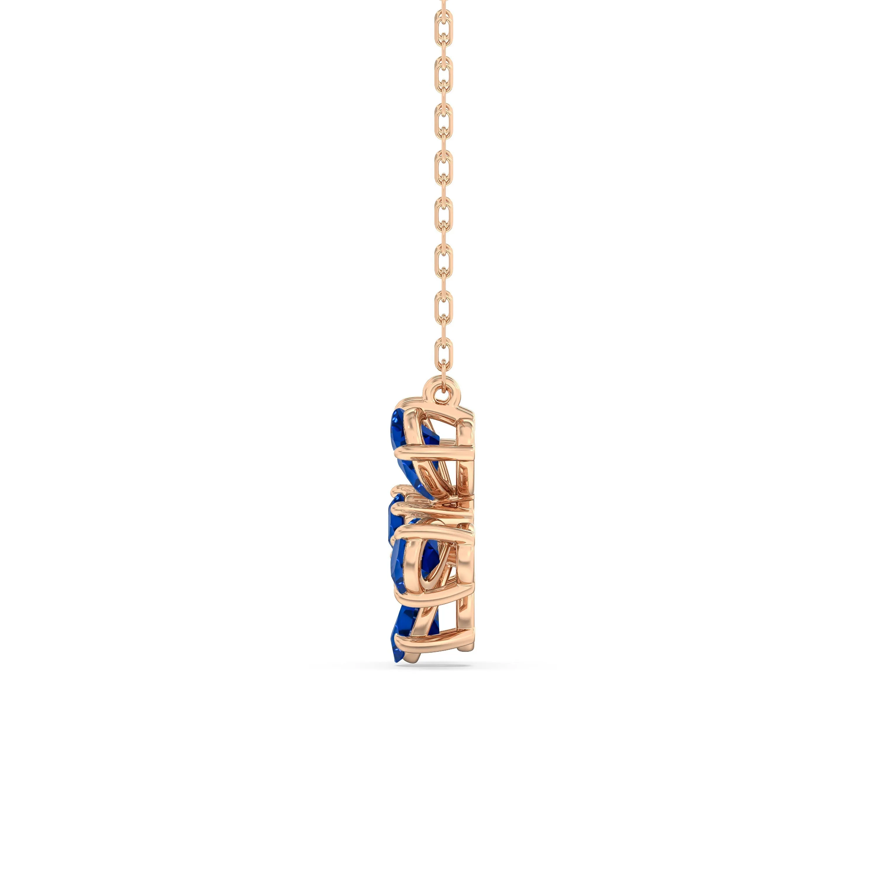 Sapphire and Diamond Daisy Necklace