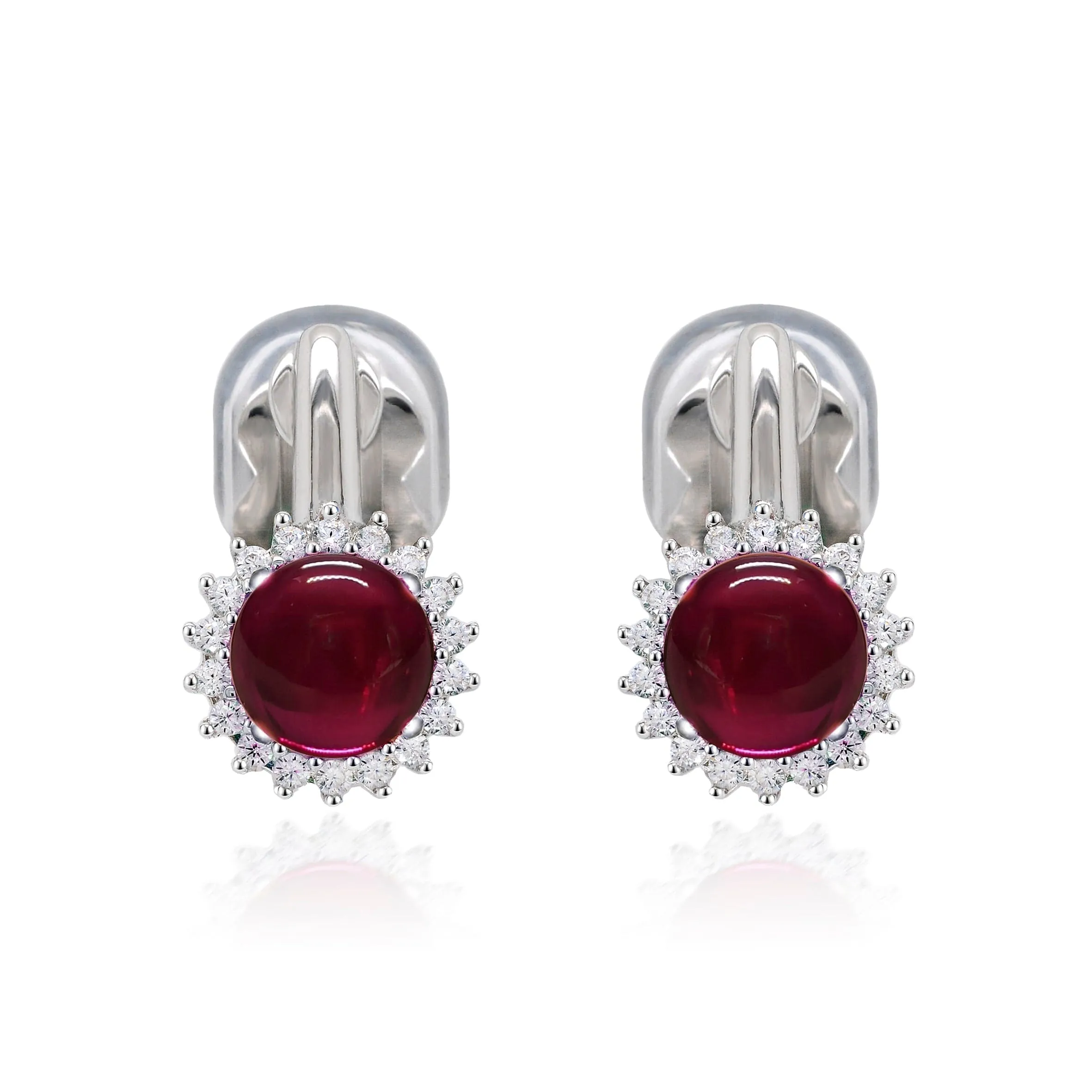 Scarlet Glass Sphere Clip-On Earrings