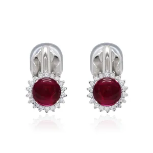 Scarlet Glass Sphere Clip-On Earrings