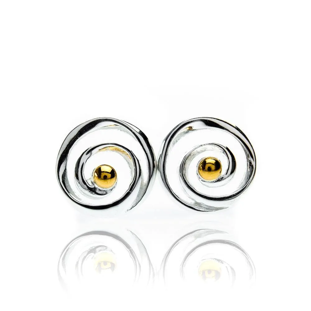 Sea Gems Sterling Silver Swirl Earrings