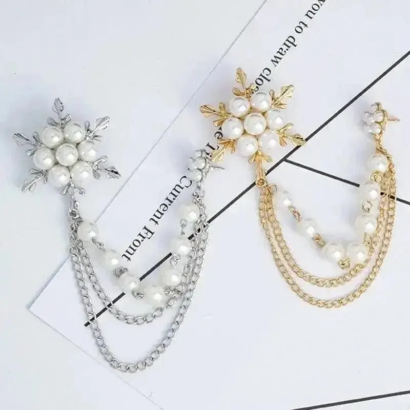 Shop Snowflake Brooch with Chain