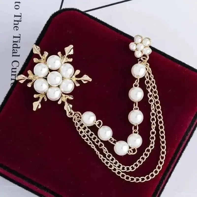 Shop Snowflake Brooch with Chain