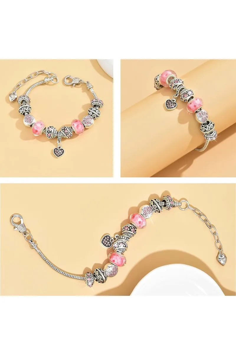 Silver Plated Charm Beaded Bracelets