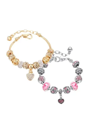 Silver Plated Charm Beaded Bracelets