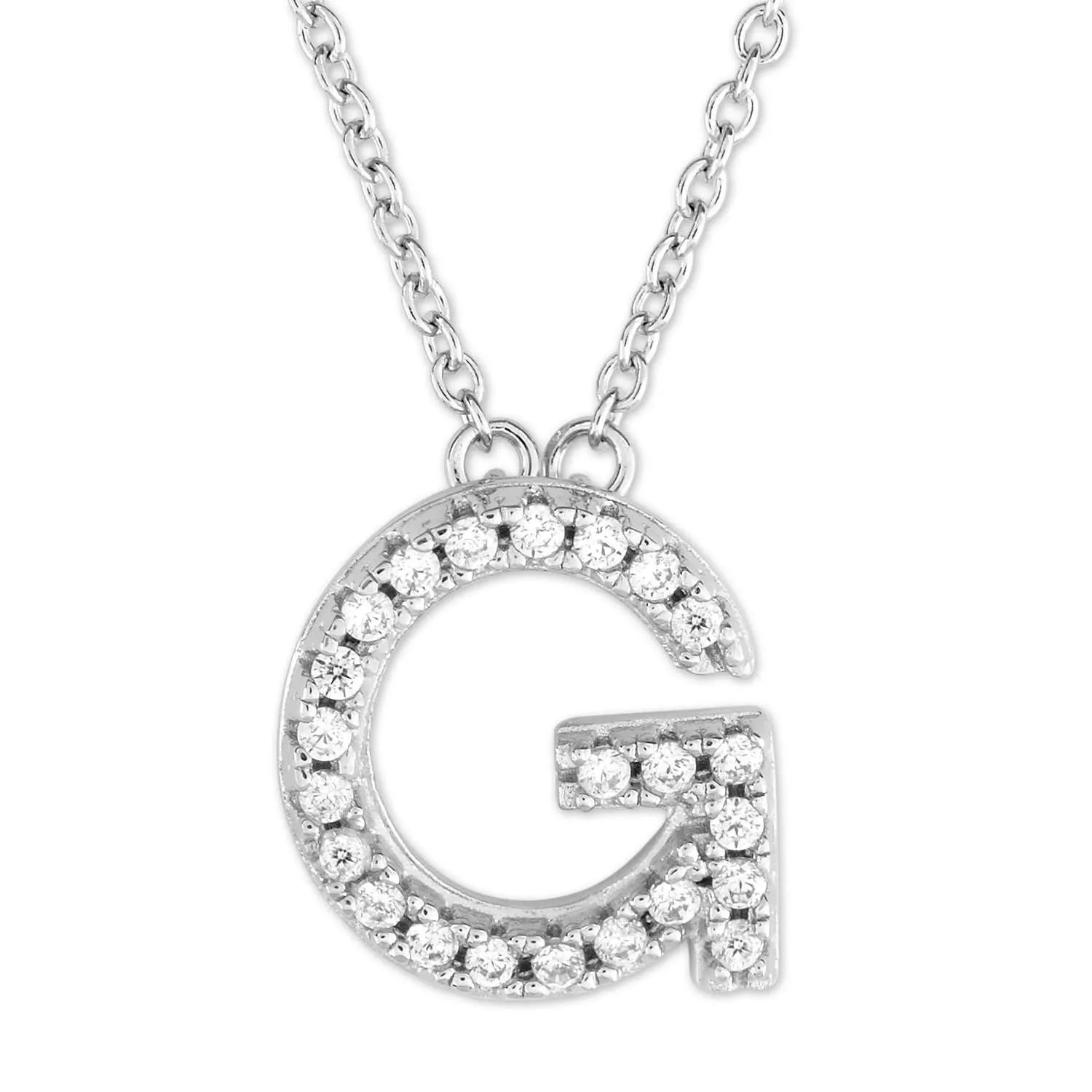 Small Initial Necklace With Micro Pave CZ Stones