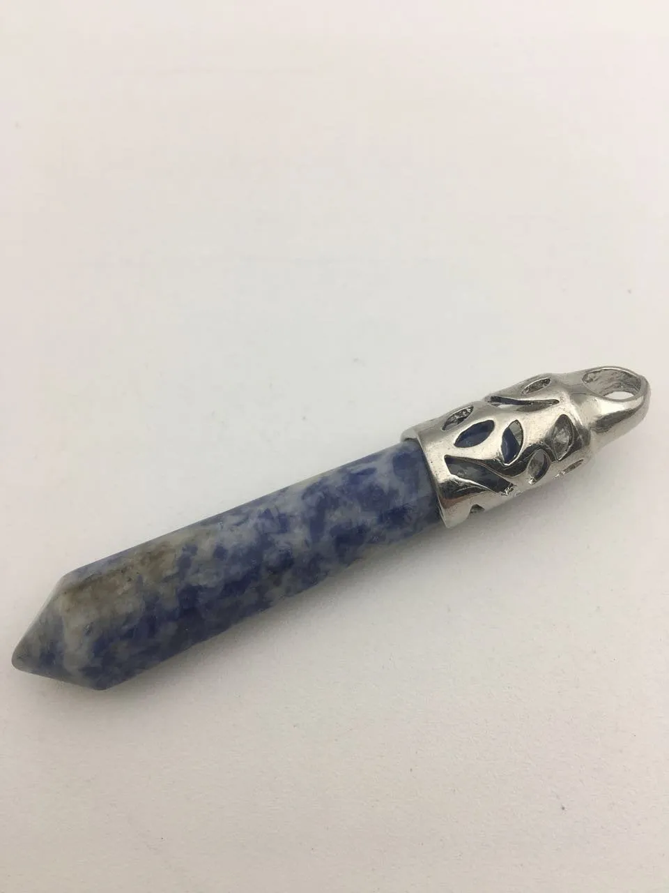 Sodalite Point Pendant Gold/Silver Plated Size 10x68mm Sold per Piece