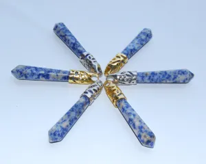 Sodalite Point Pendant Gold/Silver Plated Size 10x68mm Sold per Piece
