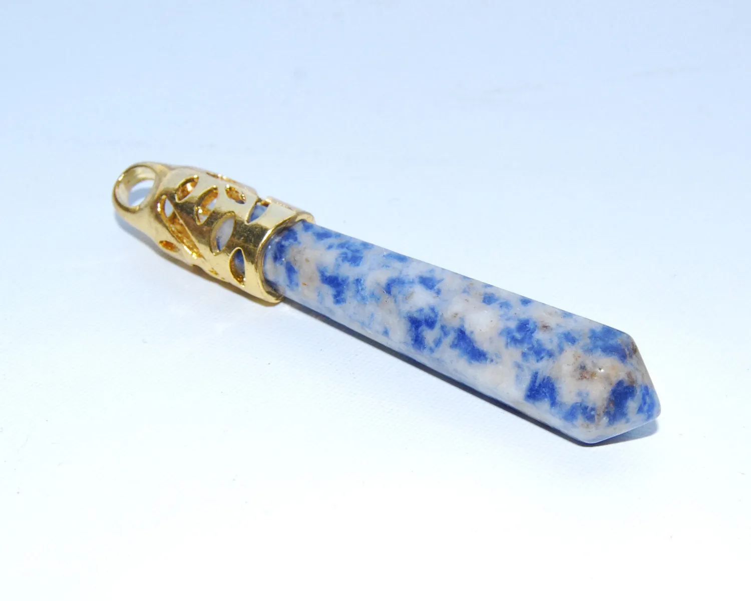 Sodalite Point Pendant Gold/Silver Plated Size 10x68mm Sold per Piece