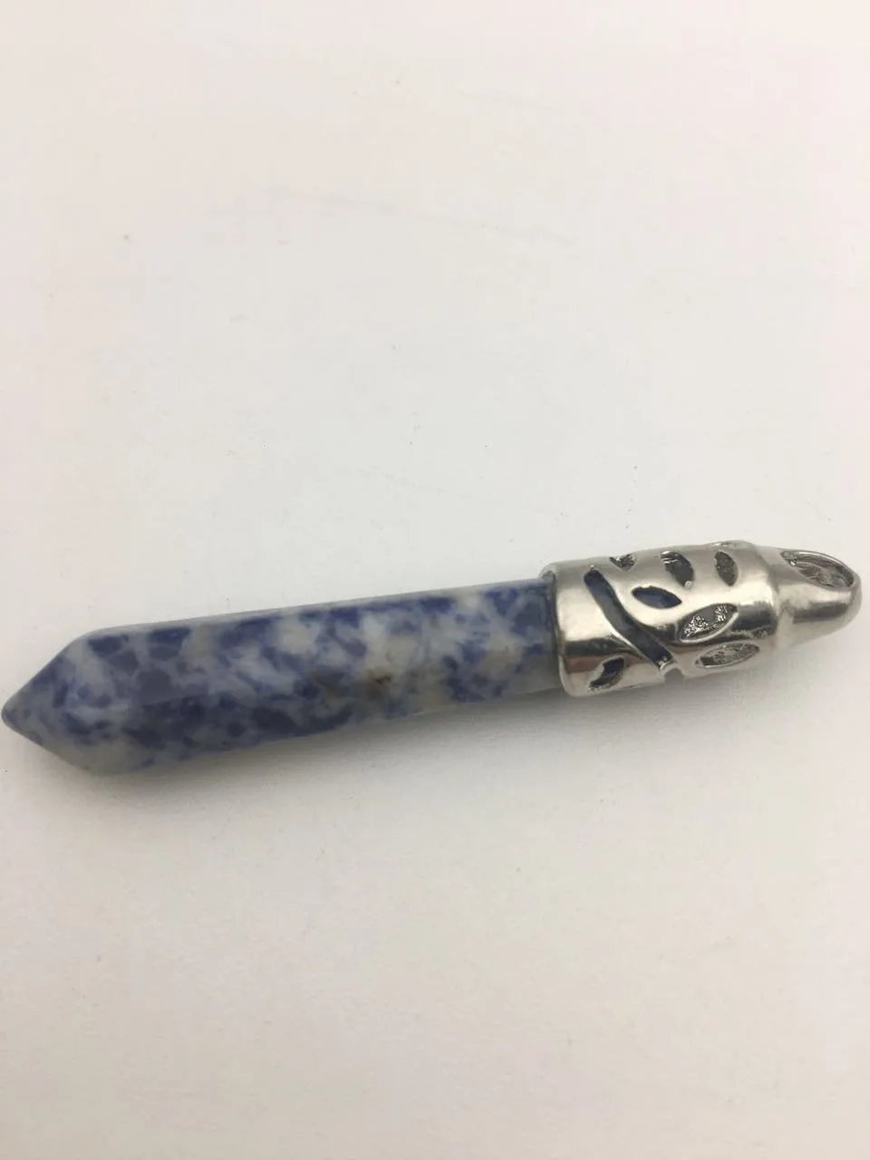 Sodalite Point Pendant Gold/Silver Plated Size 10x68mm Sold per Piece
