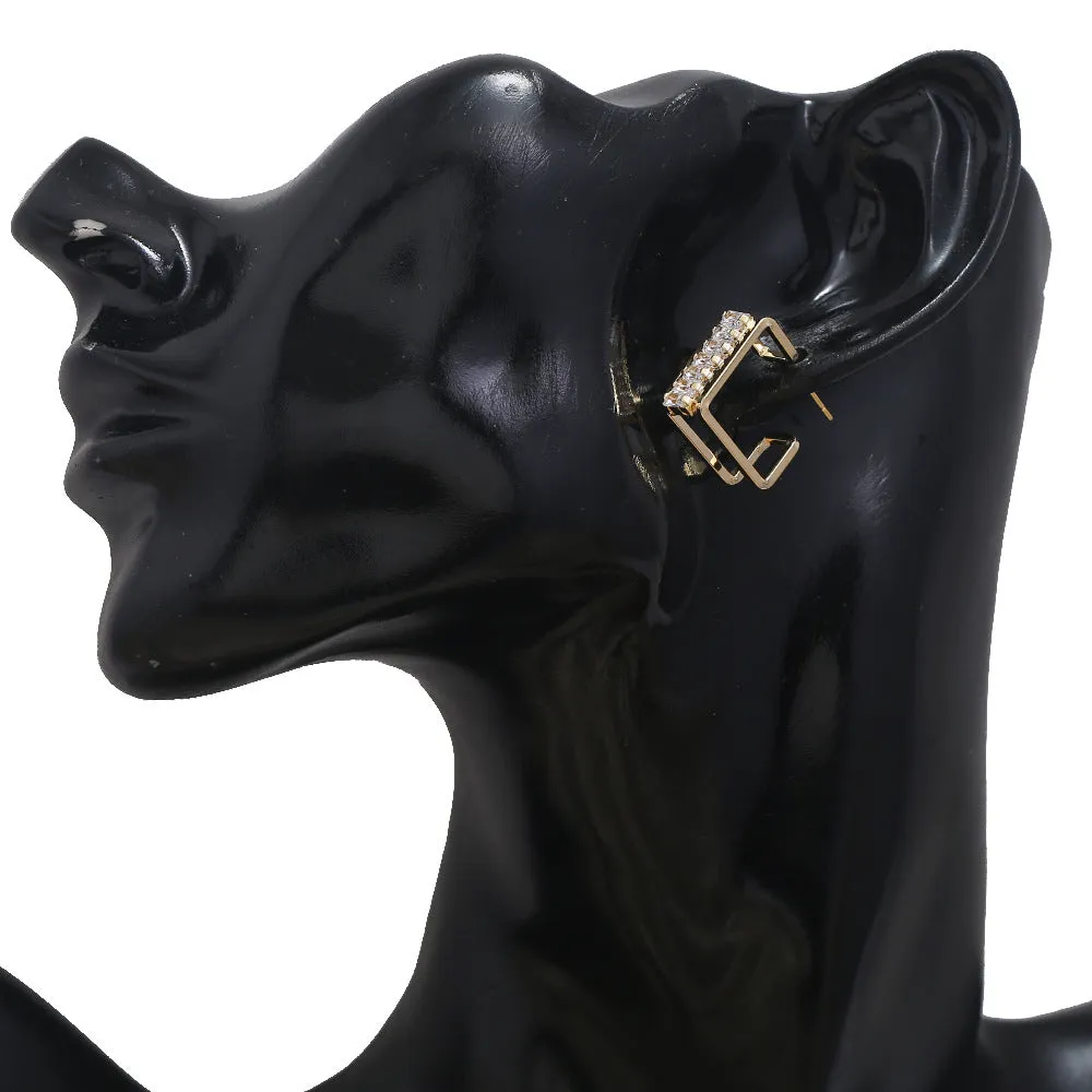 Square Cubic Zirconia Earrings