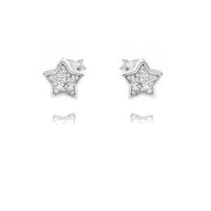 Star Stud Earrings with Cubic Zirconia Gemstones