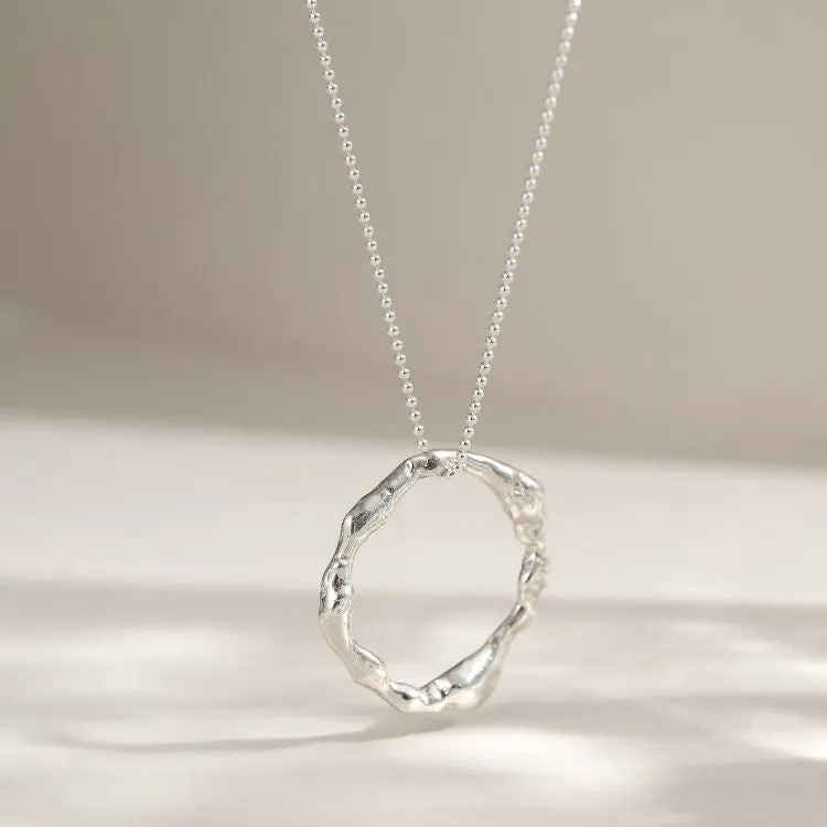 Sterling Silver Halo Pendant - Medium