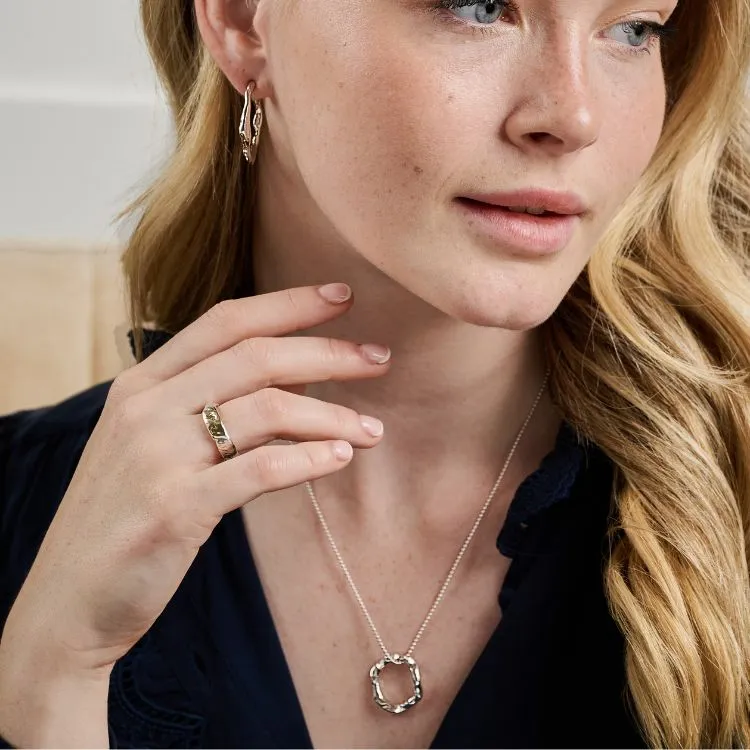 Sterling Silver Halo Pendant - Medium
