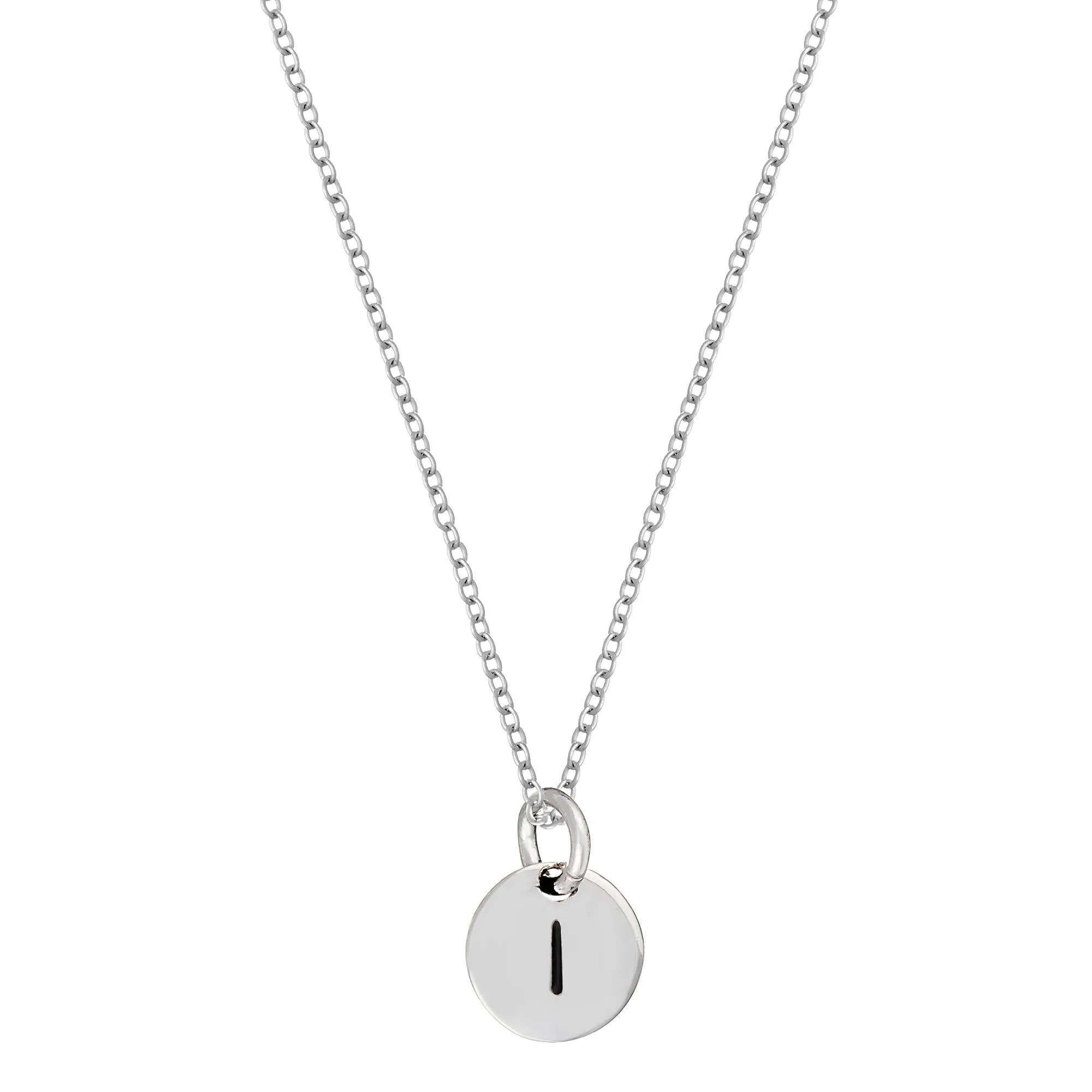 Sterling Silver Letter Initial Alphabet Pendant Necklace Curb Chain