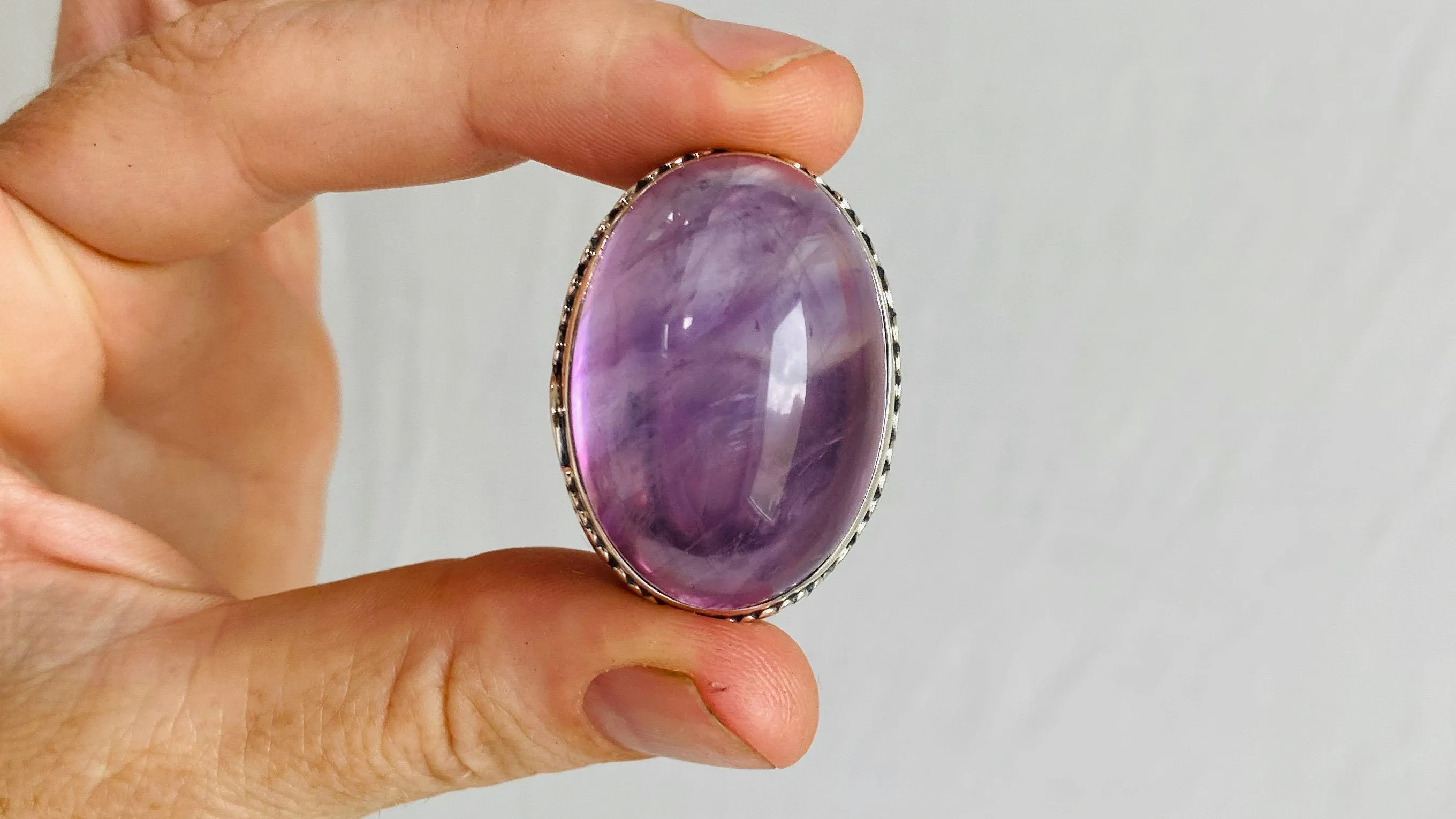 Stupendous Amethyst Botanicals Ring. Size 6.25