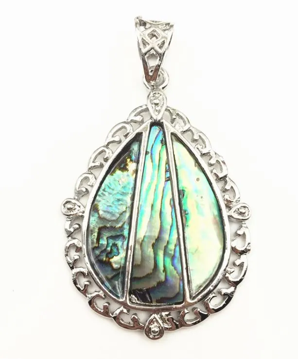 Teardrop Paua Pendant with Silver Setting