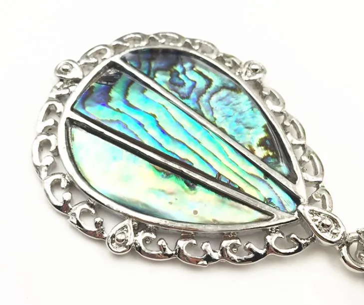 Teardrop Paua Pendant with Silver Setting
