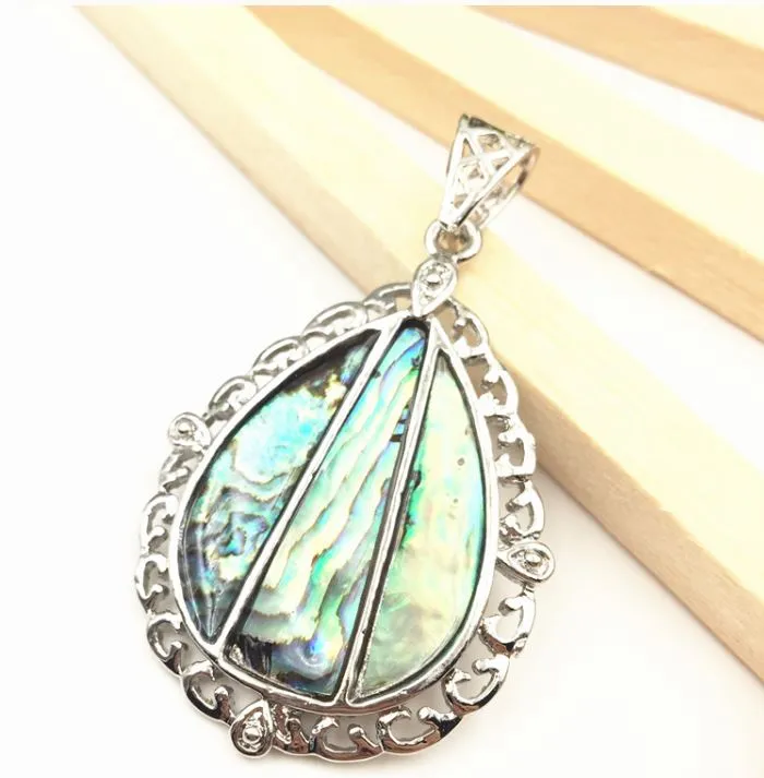 Teardrop Paua Pendant with Silver Setting