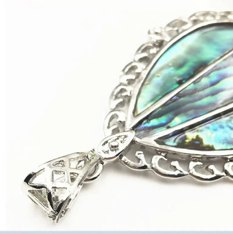 Teardrop Paua Pendant with Silver Setting