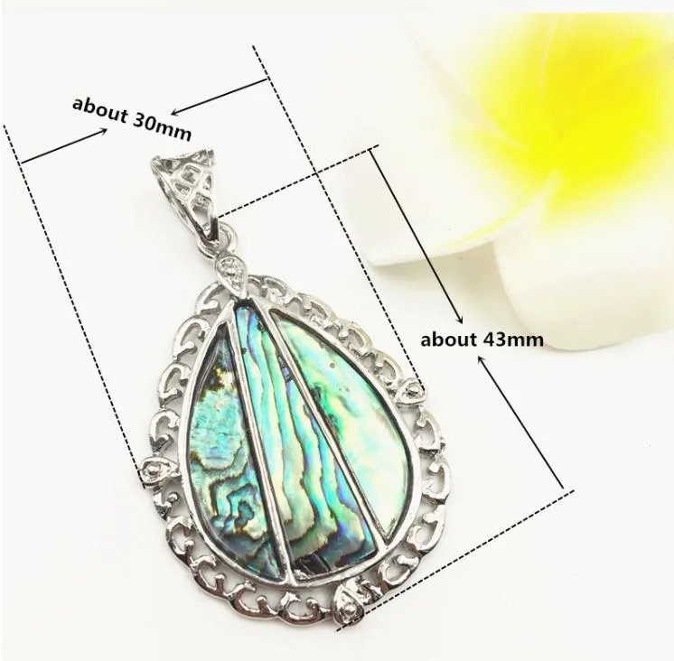 Teardrop Paua Pendant with Silver Setting