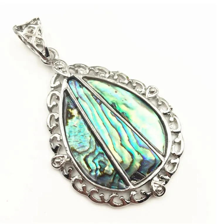 Teardrop Paua Pendant with Silver Setting