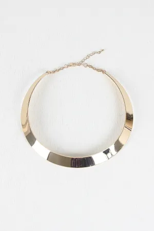 Thin Polished Metal Collar Choker Necklace