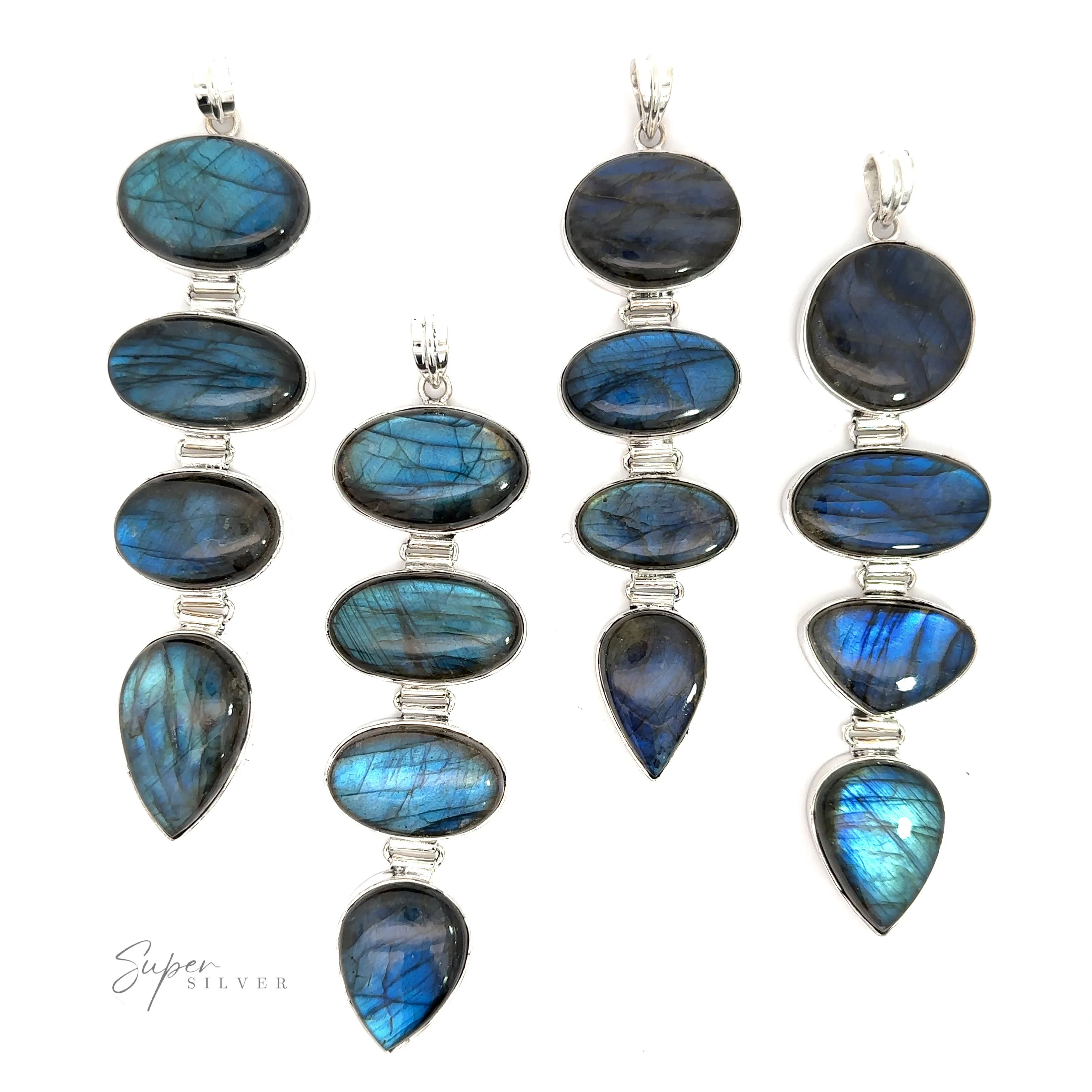Tiered Statement Labradorite Pendants