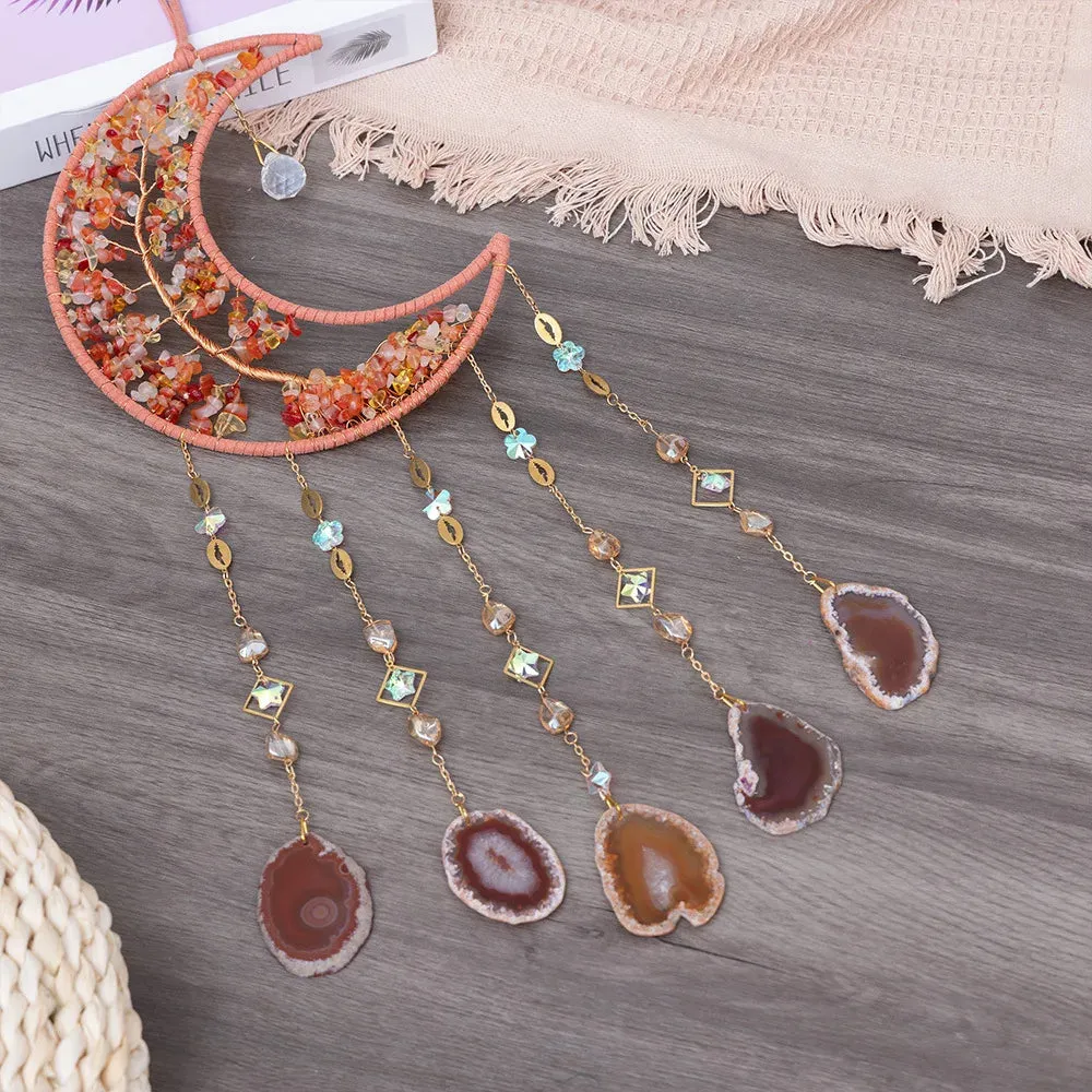 Tree Of Life Agate Moon Dream Catcher