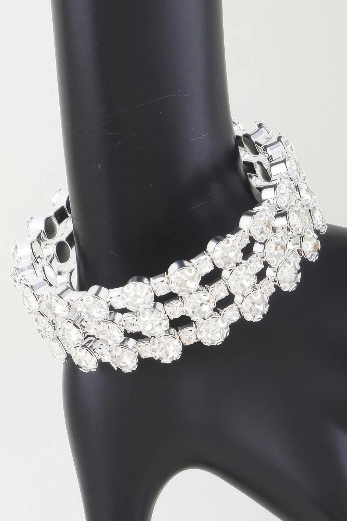 Triple Bejeweled Cuff Bracelet