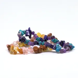 Two Multi Gemstone<br/>Elasticated Bracelet