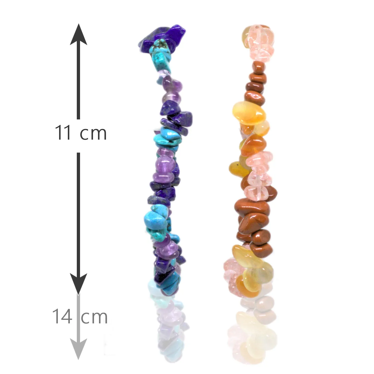 Two Multi Gemstone<br/>Elasticated Bracelet