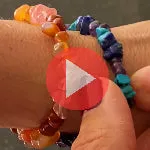 Two Multi Gemstone<br/>Elasticated Bracelet