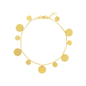 Two-Sized Dangle Disc Chain Bracelet