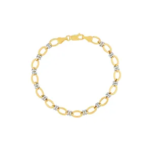 Two-Tone Flat Oval Link Bracelet