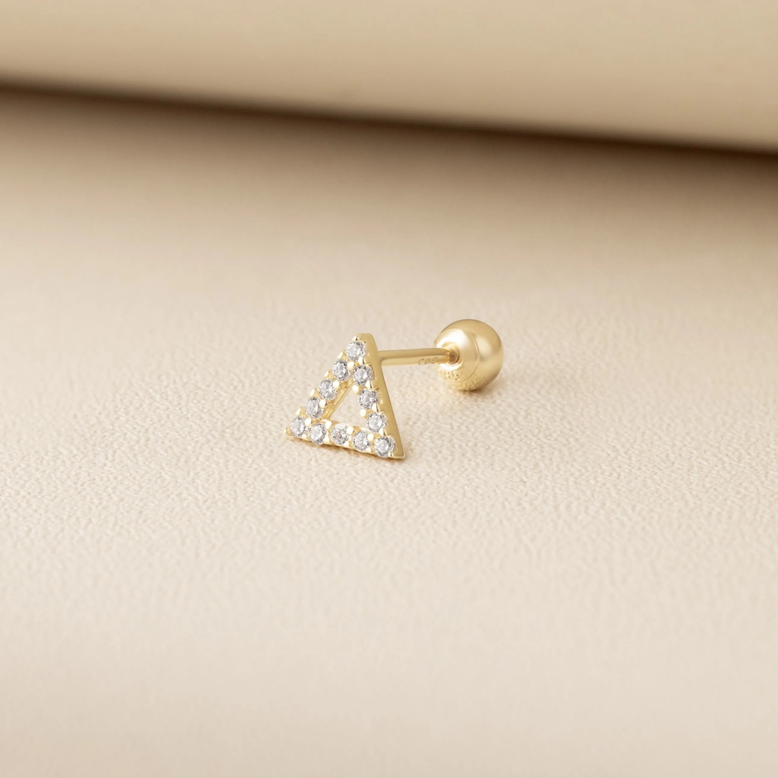 Una Piercing in Yellow Gold with Cubic Zirconia