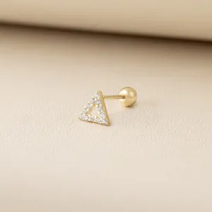 Una Piercing in Yellow Gold with Cubic Zirconia