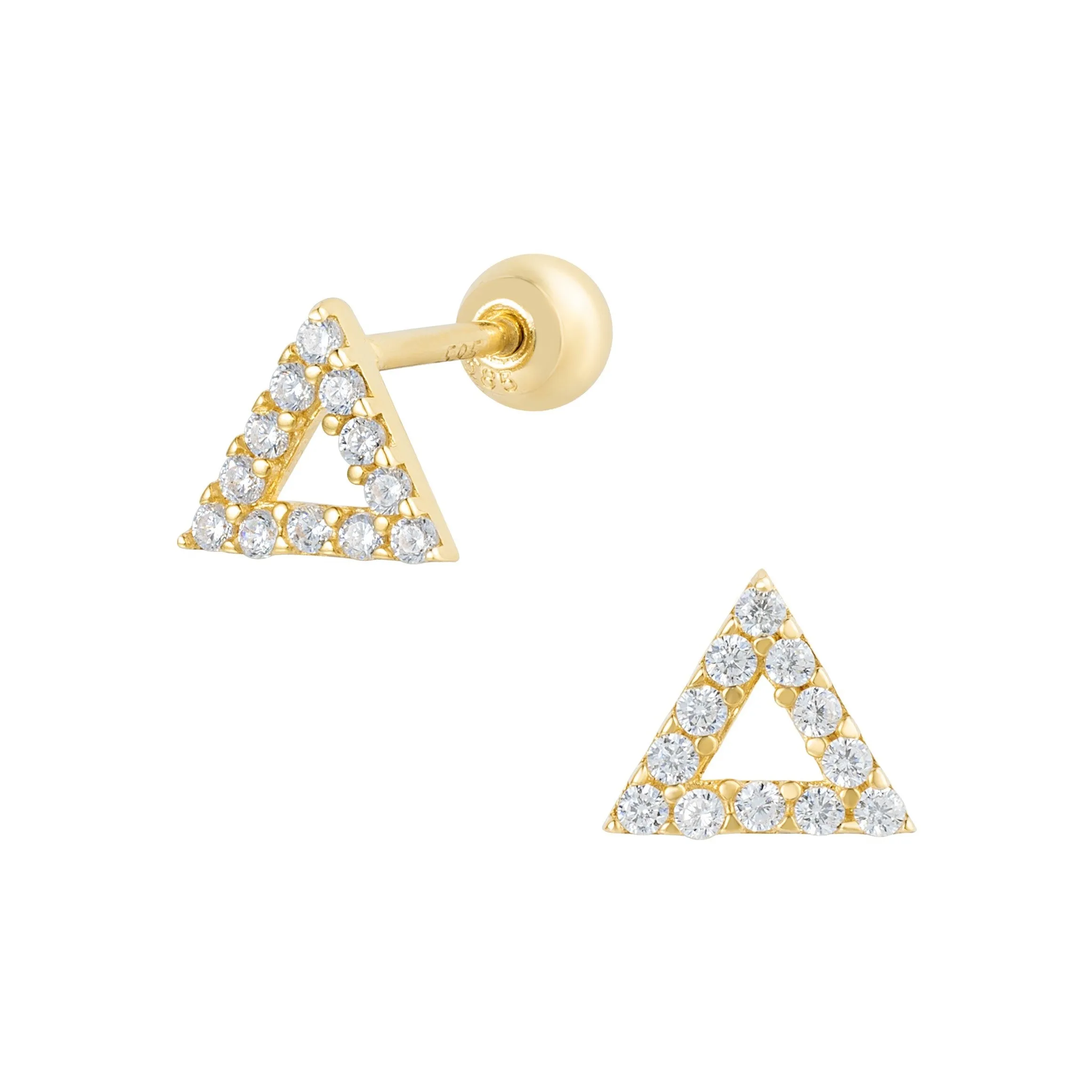 Una Piercing in Yellow Gold with Cubic Zirconia