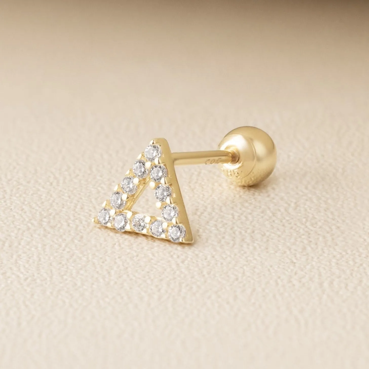 Una Piercing in Yellow Gold with Cubic Zirconia