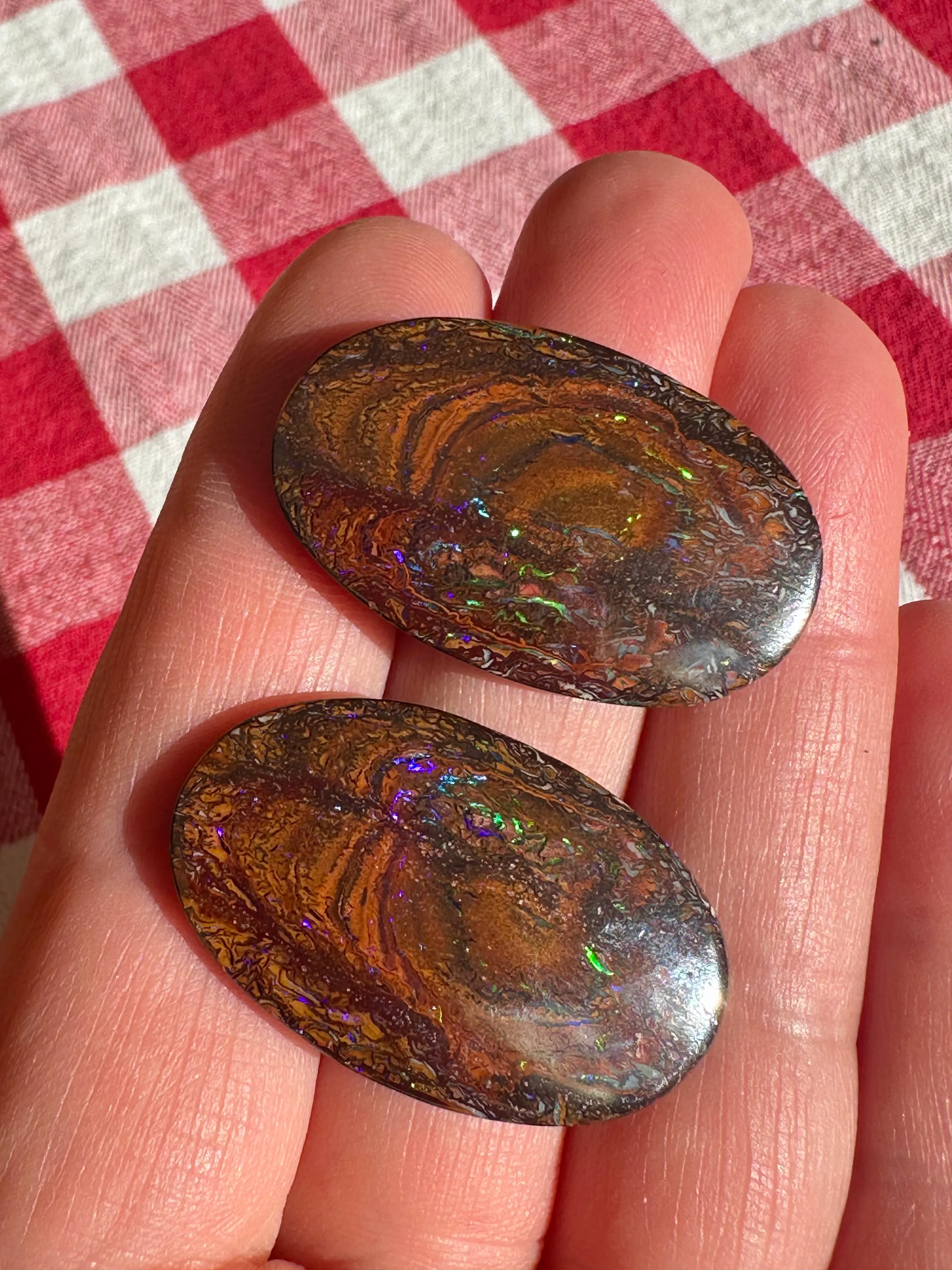Unique  Australian Boulder Opal Pair 56.09 cts